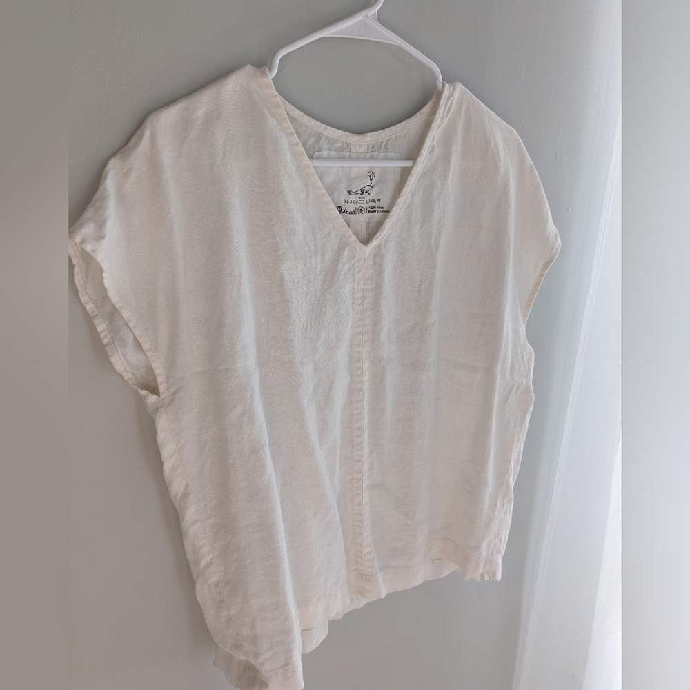 notPERFECTLINEN Malta boxy linen top